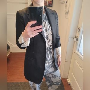 Smythe Stitched Cuff Black Wool Blazer Size 6